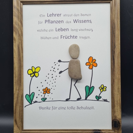 Steinbild als Abschiedsgeschenk für den Lehrer, die Lehrerin 