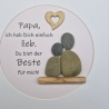 Liebevoll handgefertigtes Steinbild für den lieben Papa zum Vatertag