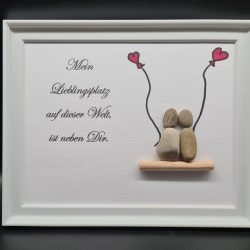 Handgefertigtes Steinbild für die Liebste oder den Liebsten