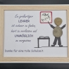 Liebevoll handgefertigtes Steinbild als Abschiedsgeschenk für die Lehrerin - personalisierbar - Rahmenfarbe wählbar