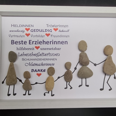 Steinbild als Geschenk zum Abschied  Kindergarten  Erzieherinnen