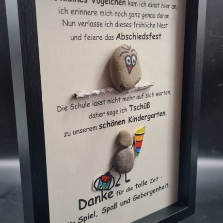 Steinbild zum Abschied vom Kindergarten für Erzieherin