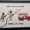 Liebevoll handgefertigtes Steinbild als Geschenk für Feuerwehrleute, den Feuerwehrmann, die Feuerwehrfrau - Feuerwehr