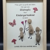 Liebevoll handgefertigtes Steinbild als Geschenk zum Abschied vom Kindergarten für die Erzieherinnen - Glückspilz