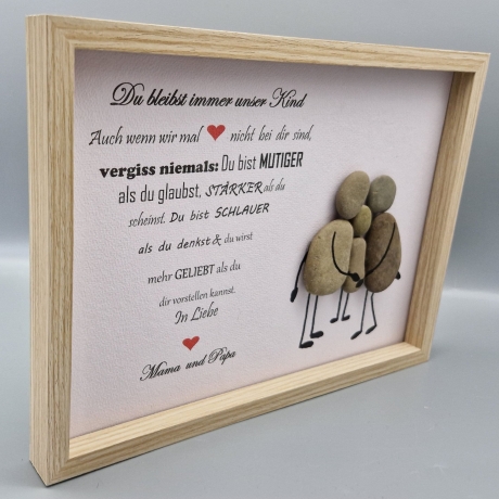 Steinbild von den Eltern für die liebe Tochter oder den Sohn 
