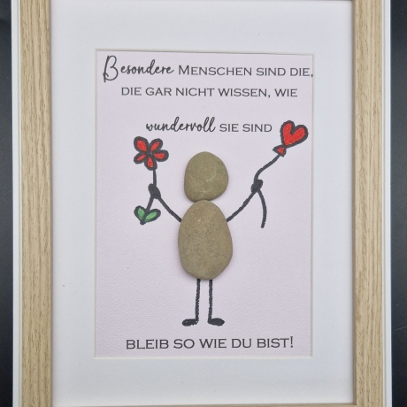 Liebevoll handgefertigtes Steinbild als Geschenk für ganz besondere und wundervolle Menschen