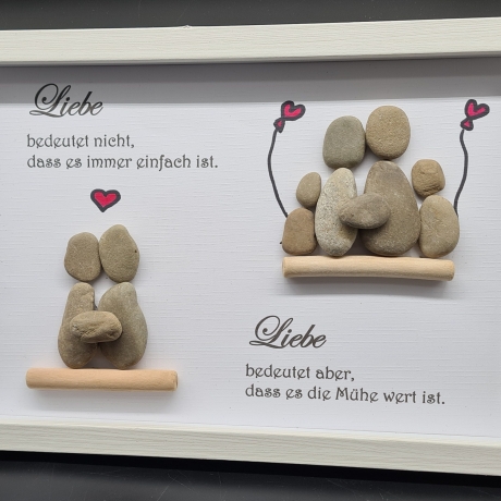 Liebevoll handgefertigtes Steinbild für die Liebste oder den Liebsten