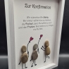 Steinbild als Geschenk zur Konfirmation in 3 Rahmenfarben