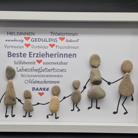 Steinbild als Geschenk zum Abschied  Kindergarten  Erzieherinnen