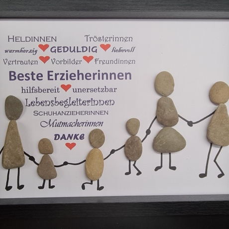 Steinbild als Geschenk zum Abschied  Kindergarten  Erzieherinnen