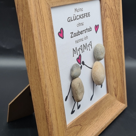 Liebevoll handgefertigtes Steinbild für die liebe Mama - zum Muttertag