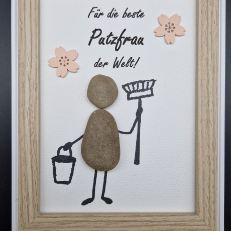 Steinbild als Geschenk für die beste Putzfrau der Welt