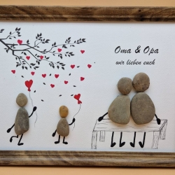 Steinbild Oma und Opa wir lieben euch