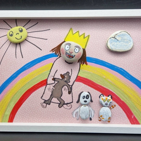 Steinbild fürs Kinderzimmer - Die kleine Prinzessin