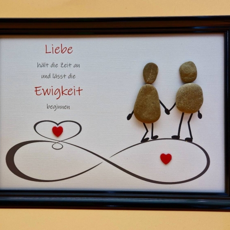 Steinbild als Geschenk zur Hochzeit - auch personalisierbar