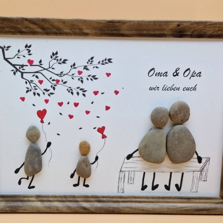 Steinbild Oma und Opa wir lieben euch