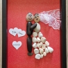 Liebevoll handgefertigtes Steinbild mit bemalten Steinen als Geschenk zur Hochzeit - personalisierbar - Hochzeitsgeschenk
