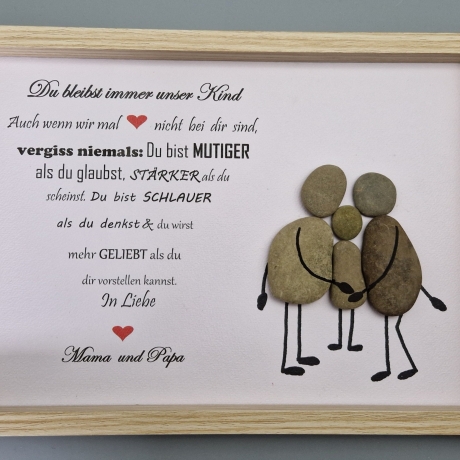 Steinbild von den Eltern für die liebe Tochter oder den Sohn 
