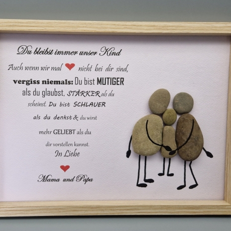 Steinbild von den Eltern für die liebe Tochter oder den Sohn 
