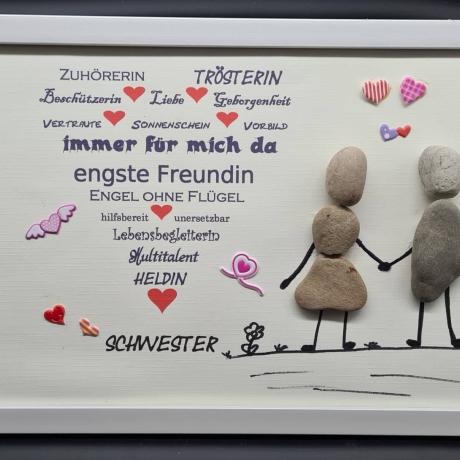 Steinbild für die liebe Schwester ... als Geschenk