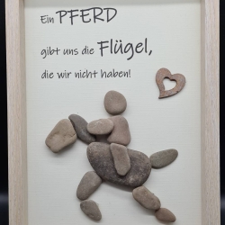 Liebevoll handgefertigtes Steinbild für Pferde Liebhaber