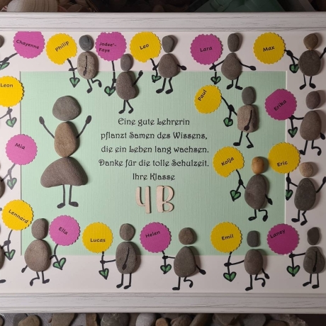 Steinbild für die Lehrerin, den Lehrer - DIN A3 bis zu 21 Kindern