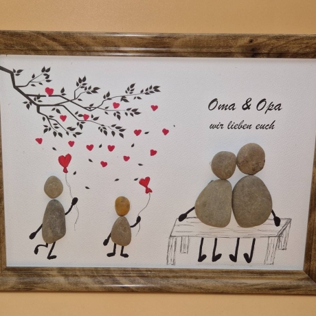 Steinbild Oma und Opa wir lieben euch