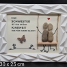 Liebevoll handgefertigtes Steinbild für die liebe Schwester ... als Geschenk