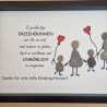 Steinbild als Geschenk zum Abschied vom Kindergarten für die Erzieherinnen - 3 Rahmenfarben