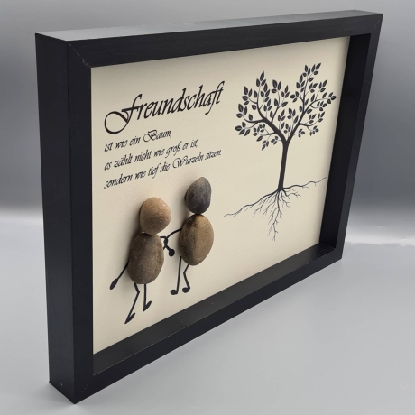 Steinbild Freundschaft ist wie ein Baum ... als Geschenk