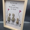 Liebevoll handgefertigtes Steinbild für die liebe Mama und Oma