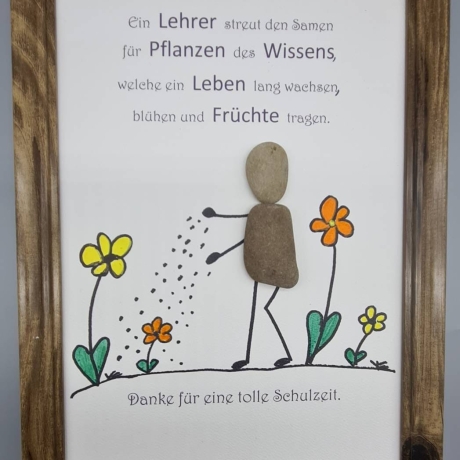 Steinbild als Abschiedsgeschenk für den Lehrer, die Lehrerin 
