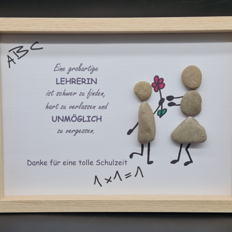 Steinbild als Abschiedsgeschenk für die Lehrerin bzw. den Lehrer