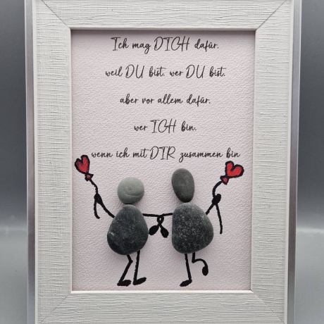 Liebevoll handgefertigtes Steinbild für die Freundin, Bekannte, Kollegin, Tante, Cousine etc.