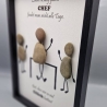 Steinbild für den Chef, die Chefin - 2 Rahmenfarben - Weihnachten
