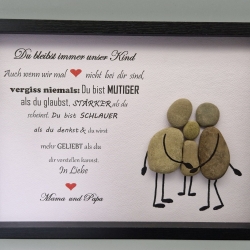 Steinbild von den Eltern für die liebe Tochter oder den Sohn 