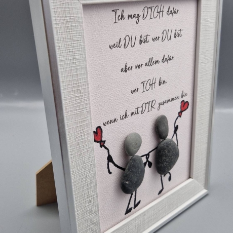 Liebevoll handgefertigtes Steinbild für die Freundin, Bekannte, Kollegin, Tante, Cousine etc.