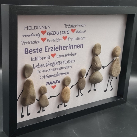 Steinbild als Geschenk zum Abschied  Kindergarten  Erzieherinnen