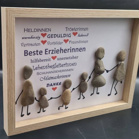 Steinbild als Geschenk zum Abschied  Kindergarten  Erzieherinnen