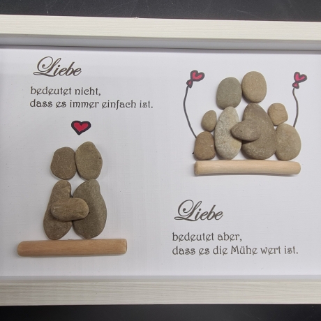 Liebevoll handgefertigtes Steinbild für die Liebste oder den Liebsten