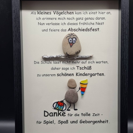 Steinbild zum Abschied vom Kindergarten für Erzieherin