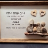 Liebevoll handgefertigtes Steinbild Oma und Opa ... silber und gold