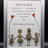 Steinbild Oma und Opa mit 2 Enkelkinder 