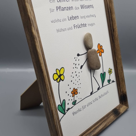 Steinbild als Abschiedsgeschenk für den Lehrer, die Lehrerin 