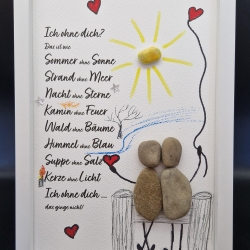 Steinbild als Geschenk für Verliebte - Ich ohne dich ...