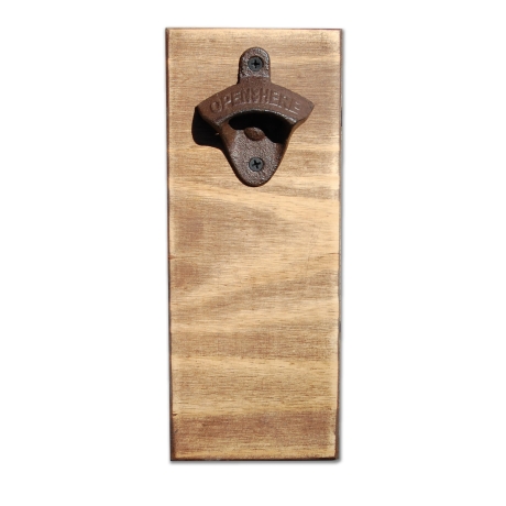 Personalisierter Wandflaschenöffner Holz mit Magnet  Geschenkidee