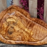 Steakbrett aus Olivenholz mit Handgriff | HIRSCH | personalisiert