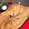 Tranchierbrett aus Olivenholz Lasergravur personalisiert Geschenk