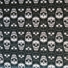 Webware, Baumwollstoff, Stoff, schwarz mit weißem Totenkopf, Skull