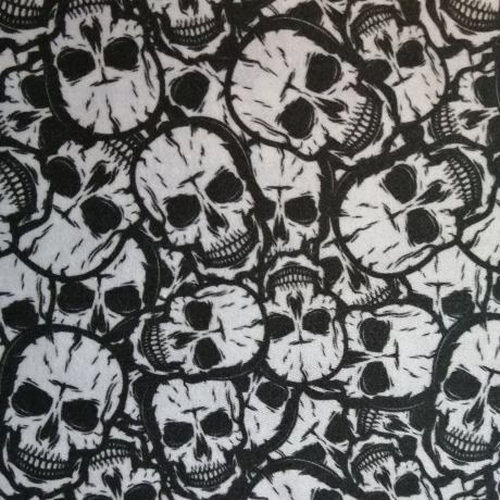 Webware, Baumwollstoff, Stoff, schwarz mit weißem Totenkopf